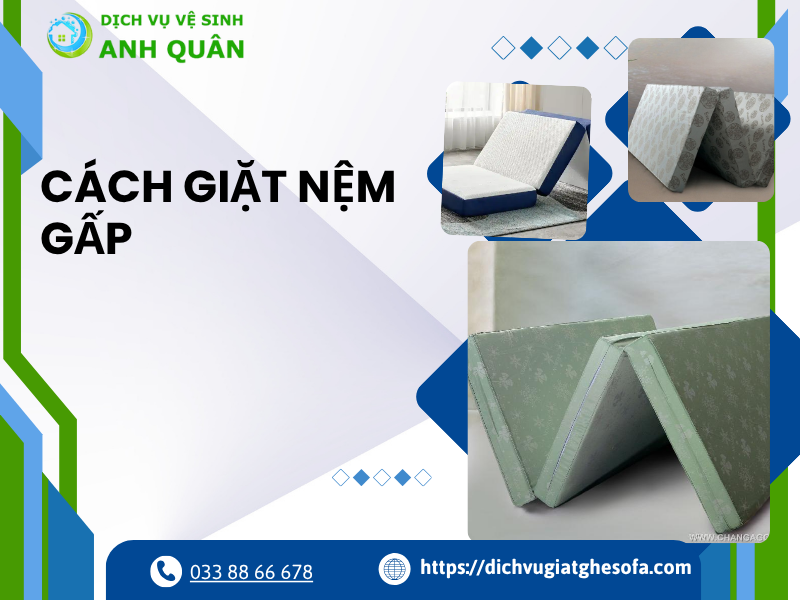 cách giặt nệm gấp