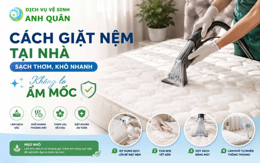 cách giặt nệm tại nhà