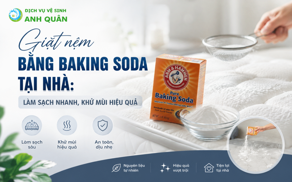 giặt nệm bằng baking soda