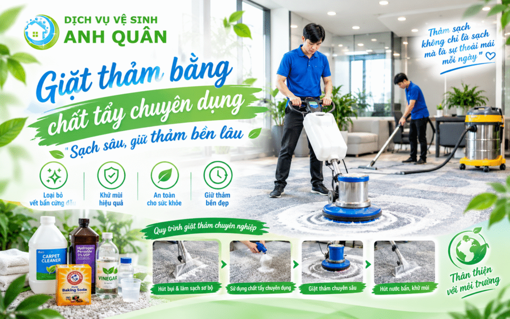 Giặt thảm bằng chất tẩy chuyên dụng