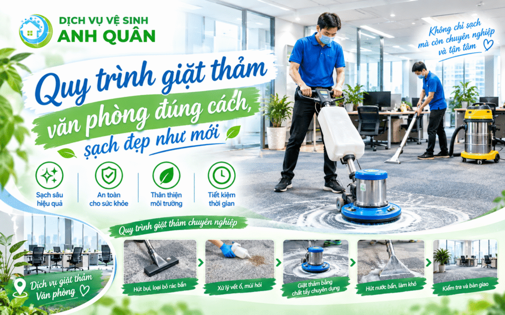 Quy trình giặt thảm văn phòng