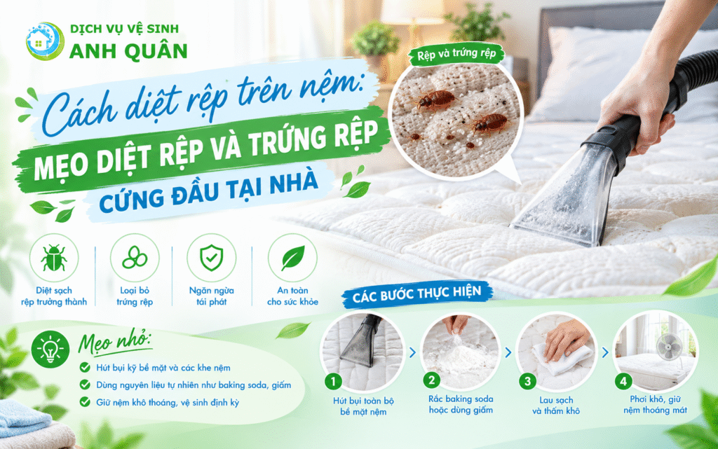 cách diệt rệp trên nệm