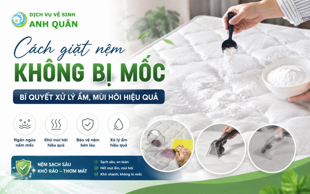 cách giặt nệm không bị mốc