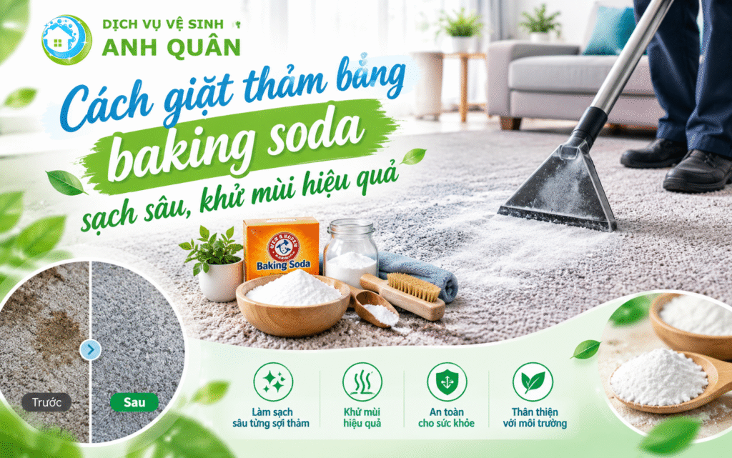 cách giặt thảm bằng baking soda