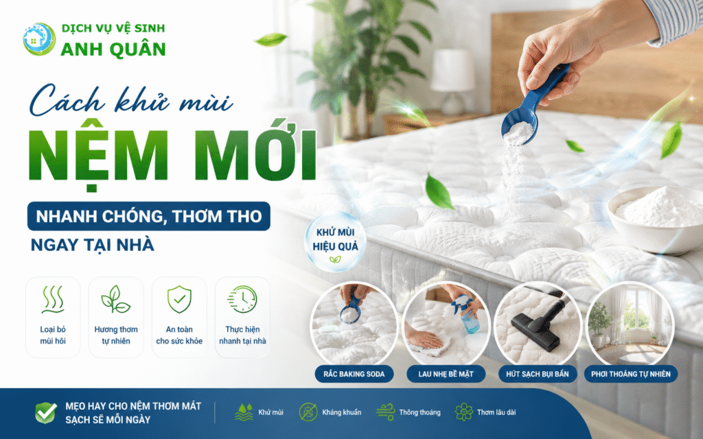 cách khử mùi nệm mới