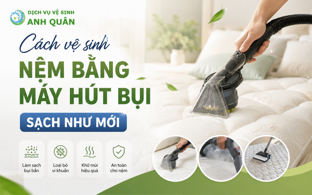 cách vệ sinh nệm bằng máy hút bụi