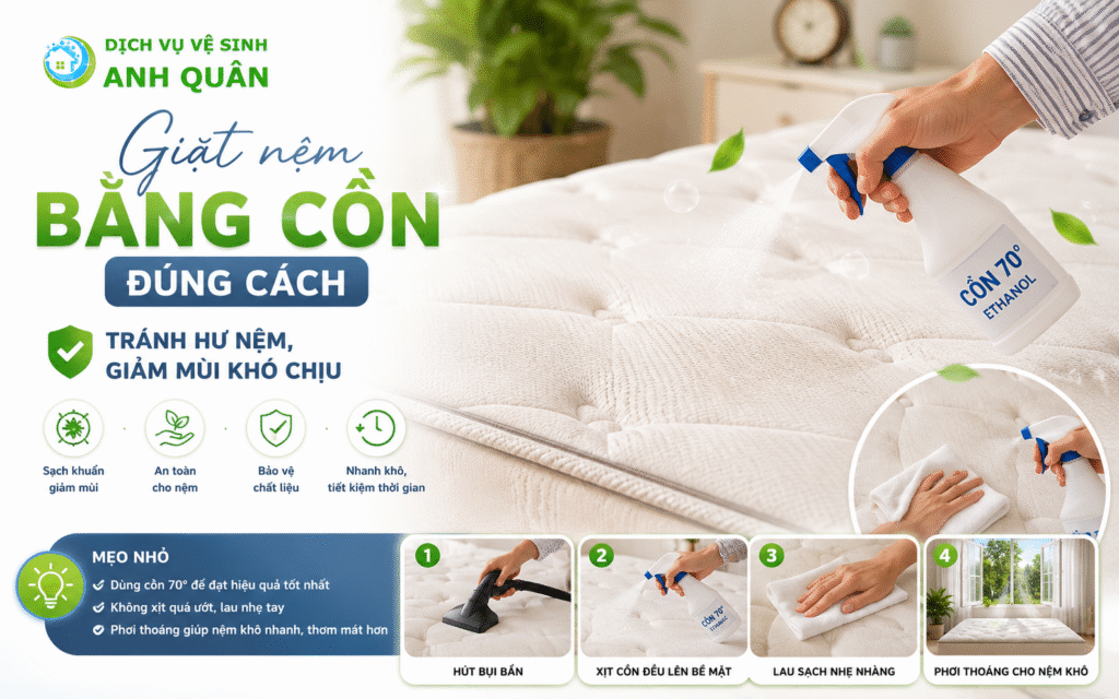 giặt nệm bằng cồn
