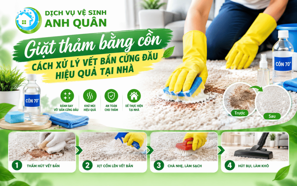 giặt thảm bằng cồn
