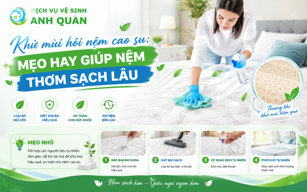 khử mùi hôi nệm cao su