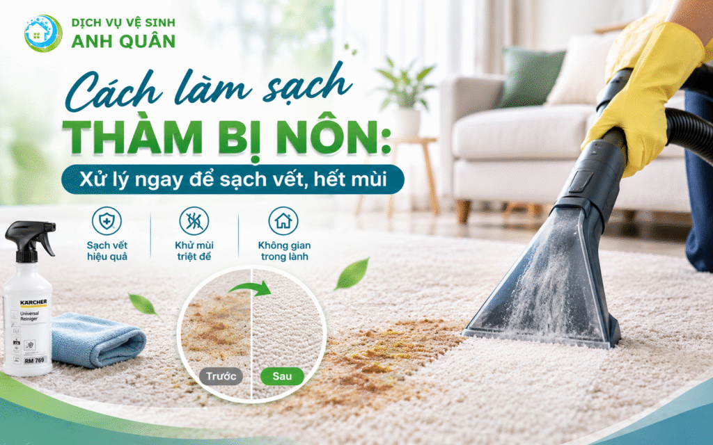 cách làm sạch thảm bị nôn